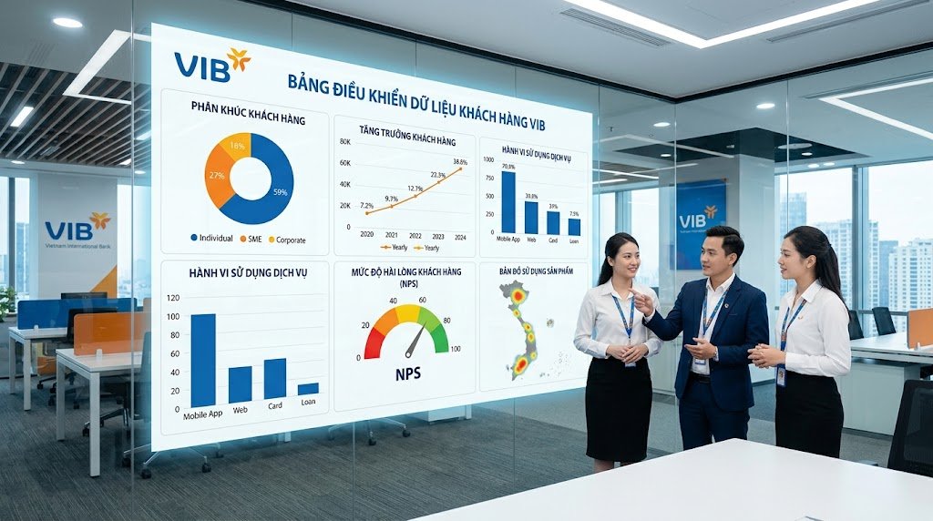 Bảng điều khiển phân tích dữ liệu khách hàng kiểu ngân hàng